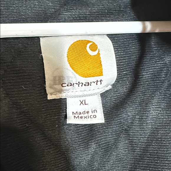 Vtg Carhartt J130 BRN Jacket Mens XL Distressed Brown Hooded Cotton Full Zip - Picture 4 of 5